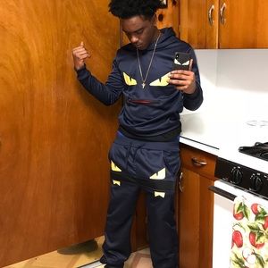 Monster sweatsuit with manbag